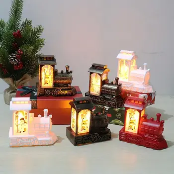 Om de Zăpadă de crăciun Elan Lumini LED-uri de Tren Moș Crăciun Crăciun Fericit Decoratiuni pentru Casa 2020 Xmas Natale, Navidad Noi Anul 2021