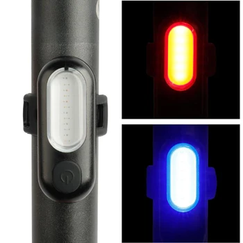 Led Biciclete Lumina din Spate USB Reîncărcabilă Roșu Albastru Lumini pentru Biciclete Ciclism Accesorii Lampa de Avertizare lampa spate pentru Bicicleta