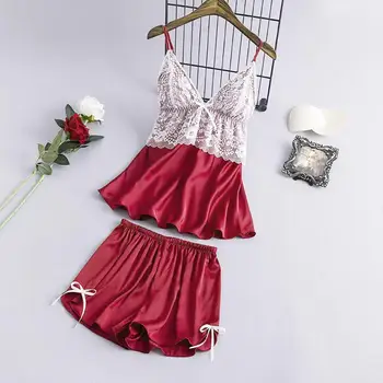 пижама Femei Sexy Lenjerie de Mătase, cu Dantelă set de Pijamale set de lenjerie sexy 2020 Fata de Moda Sexy Lenjerie de Dantelă Temptation Babydoll