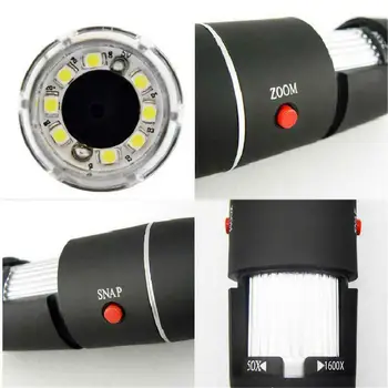 1080P 8 LED Microscop Camera 1000X/1600X Digital USB Magnifier Amplificator Electronic de Laborator Cercetare Bijuterii Componente PUO8
