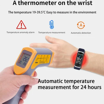 Temperatura corpului Brățară Inteligent Bărbați Femei Inteligente Banda de Ceasuri de Ritm Cardiac Tracker de Fitness Brățară Tensiunii Arteriale Pentru Android IOS 12949