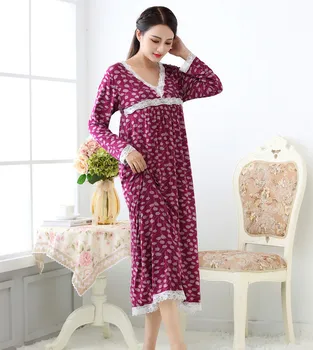 Pijamale Din Bumbac Modal Cămașă De Noapte Pentru Femei Acasă Purta Plus Dimensiune Printesa Lung Tip Cămașă De Noapte De Dantelă Respirabil Cămașă De Noapte