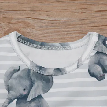 Copil 2 buc/Set Noi 2019 Toamnă/Iarnă Nou-născut Salopetă haine cu maneci lungi baby Îmbrăcăminte Băiat Fată Elefant Bumbac Salopeta