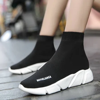 Femei Pantofi Unisex Scurte, Pantofi De Pluș HighTop Bărbați Șosete Cizme Moi Adidasi Femei De Mari Dimensiuni 35-46 Femei Platforma Vulcaniza Pantofi