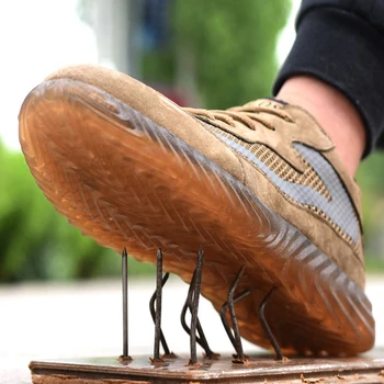 Siguranță Pantofi Pentru Bărbați Anti-zdrobitor Puncție-dovada de bocanc ochiurilor de Plasă Respirabil Usoare, Non-alunecare, rezistent la Uzura Pantofi de Protecție