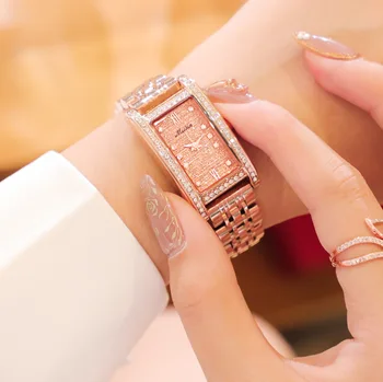 MEIBIN Pătrat Încheietura mîinii Ceas Pentru Femei Femei Ceas 2020 din Oțel Inoxidabil de Înaltă Calitate Japonia Movt a Crescut de Aur cu Diamante de Lux Cadou