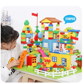 113-238pcs Marmură Rula Blocuri Set ABS Parc de Distracții Labirint Jucării Educative pentru Copii Compatibil Oraș Cărămizi