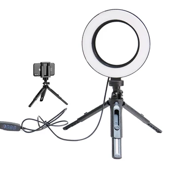 26cm/10inch Estompat LED Selfie Inel de Lumina cu Trepied USB Selfie Inel de Lumină Lampă Mare Fotografie Ringlight cu Stand pentru Mobil