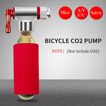 VEST BIKING CO2 Pompa Pentru Bicicleta Schrader Presta Adaptor Pompă de Bicicletă Pneumatic Aluminiu Anvelope Tub Mini-Pompa de Mana NICI cu Cartușe de CO2