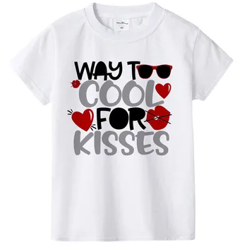 Mult Prea Rece pentru Sărută Băiatul Ziua Îndrăgostiților T-Shirt pentru Copii de Ziua Îndrăgostiților O-neck Tricou Casual Ziua Îndrăgostiților Cadouri Dulci de Moda