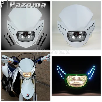 PAZOMA Universal Motocicleta Alb Faruri Carenaj Enduro Cross Cu LED Carenaj Pentru YAMAHA GSX ZXR YZF CBR R1CBF