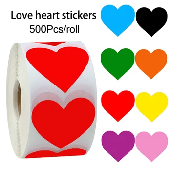 500pcs/rola, 12 culori dragoste inima Autocolante, etichete sigiliu Album pentru DIY cadou de Ziua Consumabile Partid Kawaii autocolant de papetărie