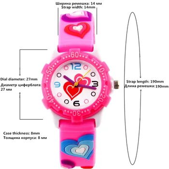 PENGNATATE Copii Ceas de Moda Desene animate Brățară Ceas de mână pentru Fete Baieti Inima minunat Ceas Silicon Cadouri pentru Copii Ceas de Mână