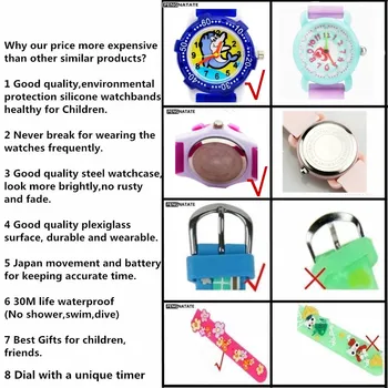 PENGNATATE Copii Ceas de Moda Desene animate Brățară Ceas de mână pentru Fete Baieti Inima minunat Ceas Silicon Cadouri pentru Copii Ceas de Mână