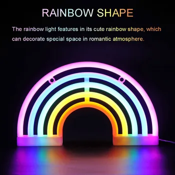 Rainbow Neon LED-uri Lumina de Neon Colorate Curcubeu Neon Pentru Camera Petrecere Acasă Decor de Nunta Cadou de Crăciun Lampă Neon