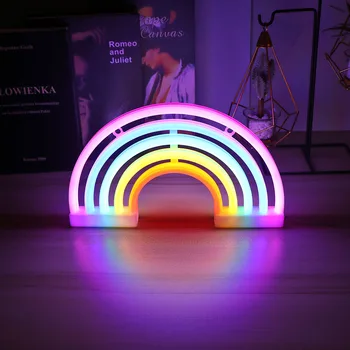 Rainbow Neon LED-uri Lumina de Neon Colorate Curcubeu Neon Pentru Camera Petrecere Acasă Decor de Nunta Cadou de Crăciun Lampă Neon