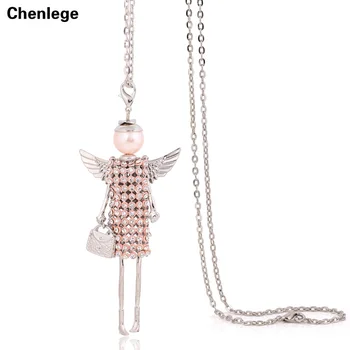 Colier drăguț femei bijuterii femei pandantive accesoriu mult colierele de moda aripi de înger cristal stras coliere