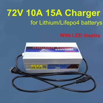 72V 10A 15A 20 de ani 84V li-ion 24S 87.6 V lifepo4 Inteligent reglabil Încărcător Cu Display LCD pentru baterie litiu-ion baterii lipo