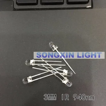 500pcs 3mm Transparente IR LED-uri de 3mm Transparent Infraroșu 940nm 940 nm LED-Diodă Emițătoare de Lumină Lampă cu Apa Limpede Bec
