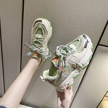 De Vară 2020 Femei Indesata Adidași Doamnelor Pantofi cu talpi Groase Designer de Pantofi Casual Espadrile Pantofi Femei Dantelă-up Tenis Feminino