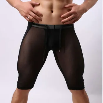 2019 PERSOANĂ CURAJOASĂ Bărbați Sexy Transparent Plaja Poarte pantaloni Scurți Om pantaloni Scurți de Bord Multifunctional Genunchi-lungime Colanți pentru Bărbați pantaloni Scurți