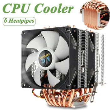 Cooler CPU de Înaltă Calitate 6 Heat pipe-Dual-turn de Răcire cu Ventilator 3 Pini Radiator Cooler radiator Pentru Intel LGA 1150/1151/1155 Pentru AMD