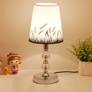 Lampa de masa Cristal Lampă de Noptieră Nordic Mini LED Lampă de Birou Pentru Dormitor, Living, Camera Copilului Bibliotecă Gălbui Tesatura E27 UE Plug
