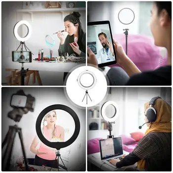 Selfie Inel de Lumina Cu Desktop Trepied LED-uri de Lumină Inel Pentru Telefon Mobil, Calculator Difuzat Live Video Umple de Lumină Frumusețea