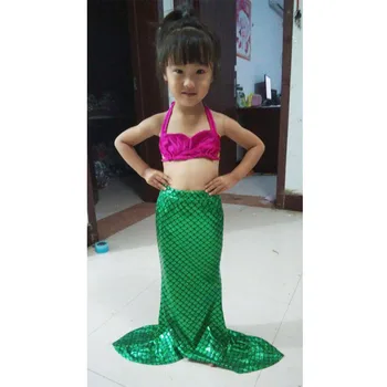 3-9Y Copilul Copil Fete Coada de Sirena Mare-servitoare Bikini Costume de baie mă înec în costum de Baie Costum de baie Costum de Haine Set