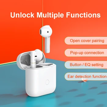 QCY T8 Cască Bluetooth Semi-in-ear Wireless TWS Dual Conexiune pentru Căști Sala Magnetic Căști cu Microfon Cască