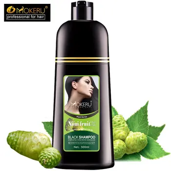 500ml Mokeru de Lungă Durată Repede Părul Negru Sampon Organic Ulei Natural Pur Esența Vopsea de Păr Șampon Pentru Capac Gri Par Alb