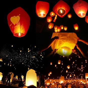 10buc Chinezi care Doresc Lanterna ECO Friendly Hârtie Cer Zboară Felinare Lumânare Lămpi în aer liber, Petrecere de Aniversare de Nunta de Decorare
