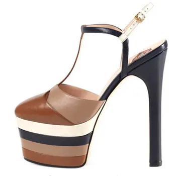 Coolcept 16 Culori dimensiune 33-42 Nituri Femei Pantofi de Vara pentru Femeie Sandale cu Toc Platforma de Petrecere Nunta Pantofi Încălțăminte