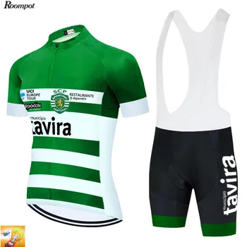2020 ECHIPA TAVIRA Verde Pro Cycling Jersey Bavete pantaloni Scurți Costum 20D Gel Ropa Ciclismo Mens Vara Uscat Rapid cu Bicicleta Port Maillot