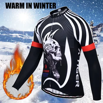 X-Tigru Termică Iarna Fleece Ciclism Jersey Set Maillot Ropa Ciclismo Super Cald Biciclete MTB Poarte Îmbrăcăminte de Biciclete Ciclism Set
