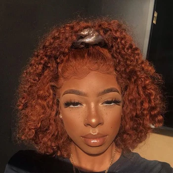 Ginger Orange Colorate, Peruci Par Uman Pre Smuls 13X6 Adânc Val Parte Gratuit Dantelă Față Peruci Pentru Femeile de culoare Natural Remy Glueless