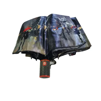 Moda Populare de Mare Зонтик Complet Automat de Femei Umbrelă de Ploaie 3folding 23