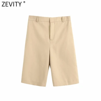 Zevity Noua moda pentru femei culoare solidă de afaceri pantaloni office lady casual slim buzunare drepte pantaloni chic pantalones mujer P890