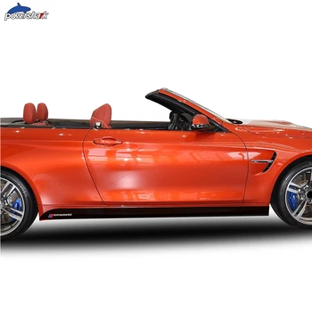 2 Buc Portiera Laterală Dungi Fusta Autocolant M Performance 5D Fibra de Carbon de Vinil Decal Pentru BMW M4 82 F83 Concurenței Accesorii