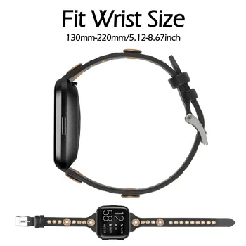 Toyouths Watchband pentru Fitbit-Versa din Piele Ceas Bratara din Otel Inoxidabil Incuietoare Curea de mână Benzi pentru Fitbit-Versa 2