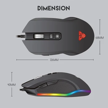 FANTECH X5 Mouse de Gaming 4800 DPI, RGB Mouse-ul prin Cablu USB 6 Buton Macro Pentru PUBG CS FPS Mouse Gamer Mouse de Calculator