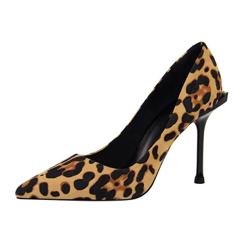 2020 Leopard Din Piele De Femei Pompe Stilet Tocuri Pantofii Femeii A Subliniat Toe Tocuri Subtiri De Mare Pantofi De Partid Sapato Feminino