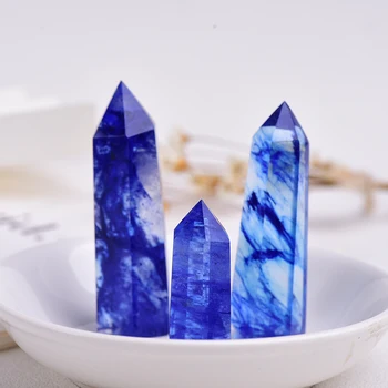 4-7cm 1 buc Artificiale cristal de cuarț albastru de topire cristal bagheta punct Sanatos de energie piatra decor acasă
