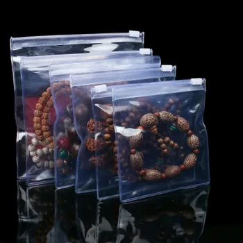 100buc Bijuterii din Plastic Pungă de Plastic Gros din PVC Anti-oxidare Inele, Margele Perla de Ambalare Sac sac de Depozitare