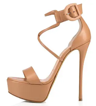 Moraima Snc Moda Platforma Toc Înalt Sandale pentru Femeie sandale Tocuri Subtiri Catarama Curelei Gladiator Pantofi de Piele de Aur Pompe 13532