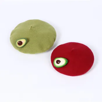 2020 Nou Berete Capace Pentru Femei De Fructe Exotice Pălărie Creative Handmade Net Roșu Verde Avocado Pictor Pălărie