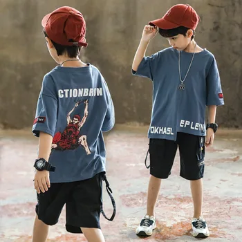 Îmbrăcăminte pentru copii pentru Băieți Nou Stil coreean de Vară pentru Copii din Două Piese Set Big Kids Sport Costume de Îmbrăcăminte Seturi de Haine