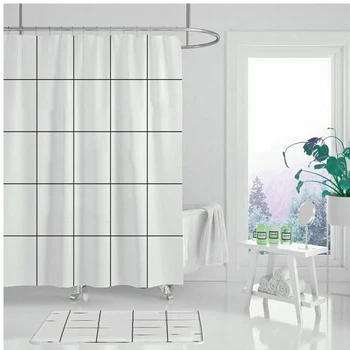 Modern perdea de duș geometrice de flori desene animate de duș cortina Cortina poliester impermeabil baie