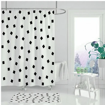 Modern perdea de duș geometrice de flori desene animate de duș cortina Cortina poliester impermeabil baie