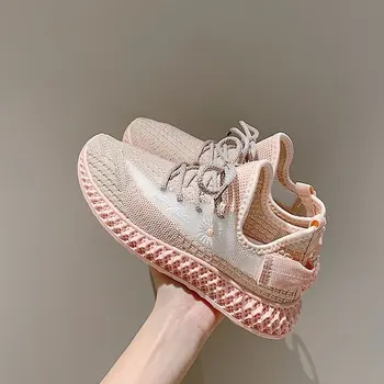 2020 Femei Plat Respirabil Pantofi Casual de Vara Doamnelor Adidași ochiurilor de Plasă Pantofi de Mers pe jos de Birou de sex Feminin superficial Tesatura Pantofi fete